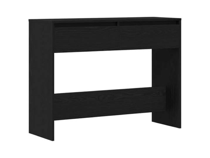 HAQWRDQSG Konsolentisch Schwarz Eichen-Optik 100 x 35 x 76,5 cm Schlanker Beistelltisch für Flur und Wohnzimmer mit Auszugsschublade zur diskreten Aufbewahrung täglicher Utensilien.