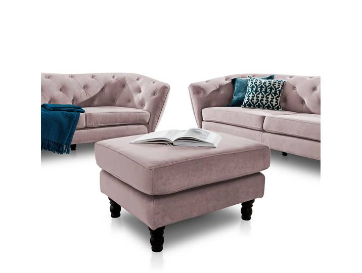 Fun Möbel Polsterhocker Polsterhocker Sitzhocker CHARLOTTE in Stoff Matt Velvet (Sofa Charlotte Hocker Stoff)