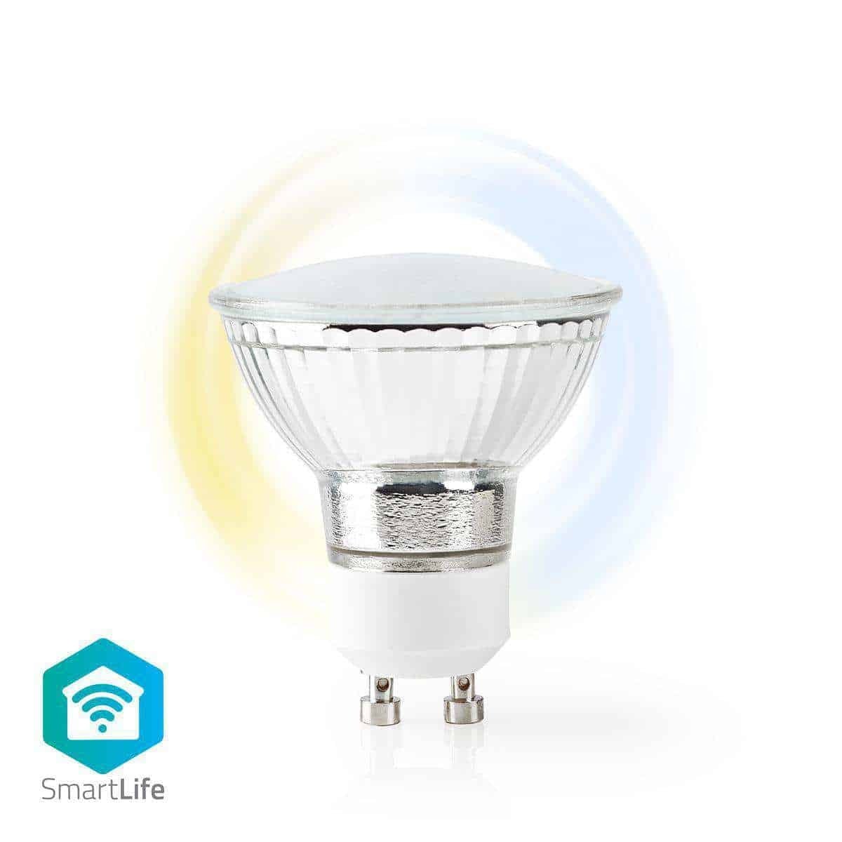 Nedis Slimme LED Lamp GU10 Wi-Fi Zilver Wit Koelwit Warmwit