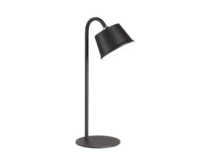 Schöner Wohnen Akku-Tischleuchte Voet, Schwarz, Metall, 34x12 cm, aufladbar über Usb, mit Behang, Lampen & Leuchten, Innenbeleuchtung, Tischlampen, Akku-Tischlampen