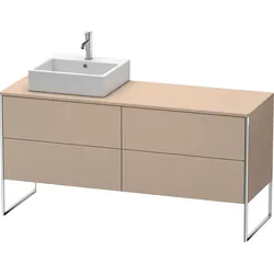 Duravit XSquare Konsolenwaschtischunterbau freistehend, 4 Auszüge, Becken links, 1600x778x548mm, XS4924L7575, Farbe: Leinen