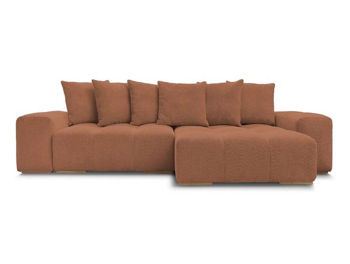 Ecksofa BOBOCHIC ANAKIN Boucle-Stoff orange