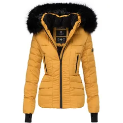 NAVAHOO Damen hochwertige Steppjacke Winterjacke mit edler Kunstfell- Kapuze Adele