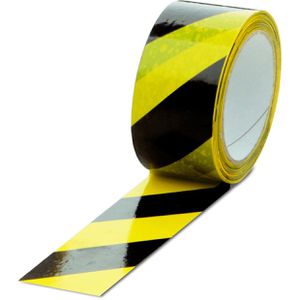 Supra Warnband 100274 Markierungsband, selbstklebend, gelb / schwarz, 50mm x 66m