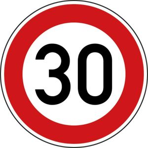 SafetyMarking Verkehrsschild StVO zugelassen, 60 cm, VZ 274-30, RA1/C, Höchstgeschwindigkeit 30 km/h