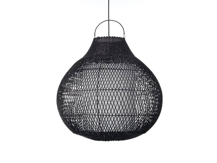 Suspension en fibre naturelle noire 60x60x60 cm