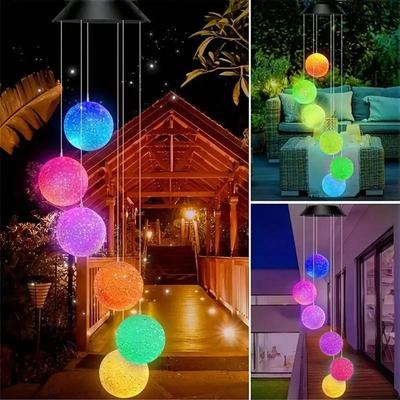 Uplift Picks Solar Color Changing Wind Chimes With 6 LED Lights 05
