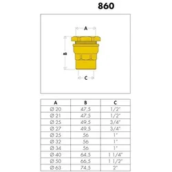 CA Anschlussverschraubung IG 32 mm x 1Zoll IG für PE-Kunststoffrohr