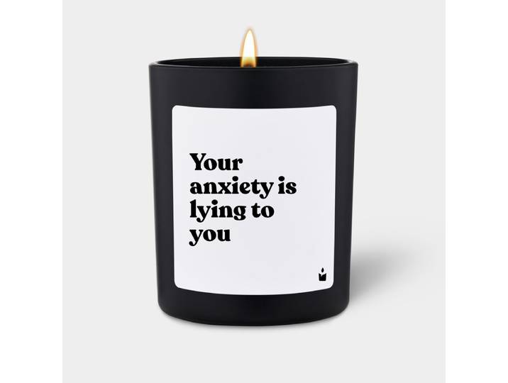 Duftkerze Schwarz Flowery Your anxiety is lying to you