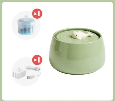 Uplift Essentials 1.3L Ceramic Automatic Circulating Pet Water Fountain green