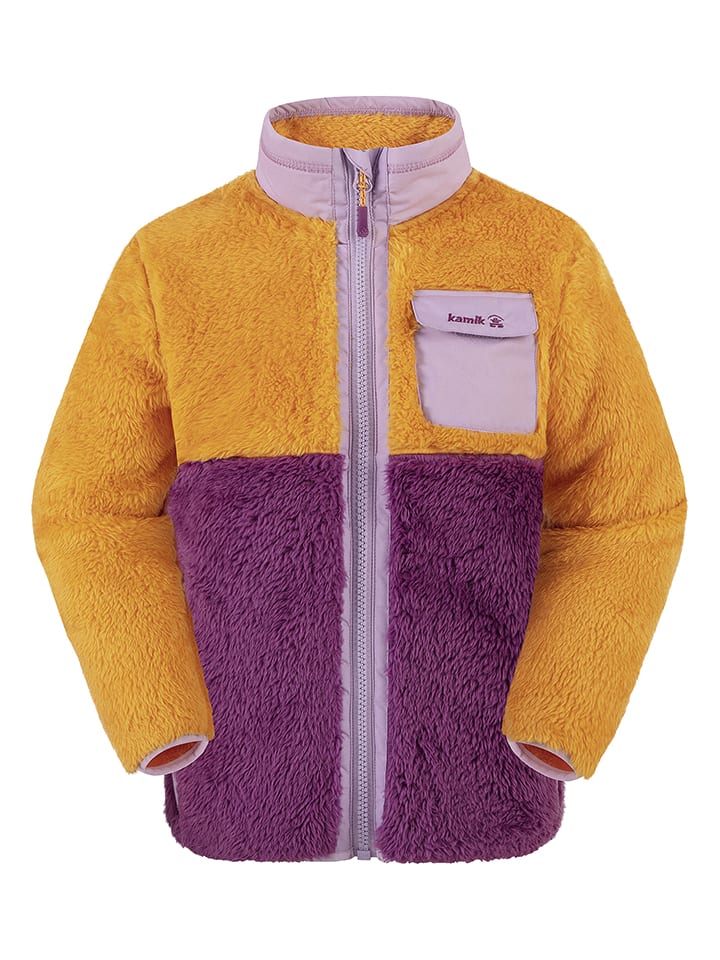 Kamik Teddy-Fleecejacke "Shep" in Gelb/ Lila - 92