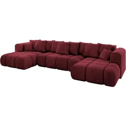 WOHNLANDSCHAFT CLOUD-U-v1 405x185x90 Bordeaux Velours