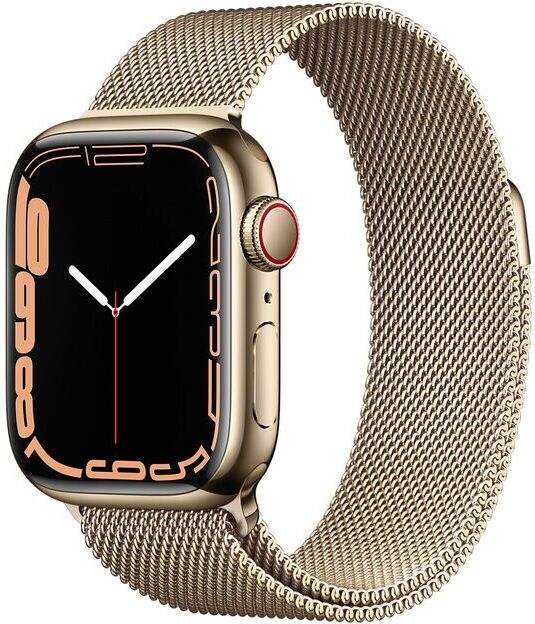 Apple Watch Series 7 Stainless Steel 41 mm (2021)   GPS + Cellular   gold   gold Milanese Loop - Refurbished