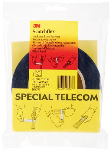 3M FE-5100-9030-4 Klettband zum Bündeln Haft- und Flauschteil (L x B) 10000mm x 20mm Schwarz 10m
