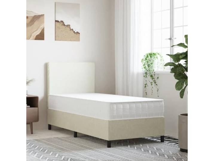 TUERYAFEK Taschenfederkernmatratze 90x190 cm Mittelfest 7 Liegezonen, Druckentlastung, atmungsaktiver Stoff, geräuscharm, Handabzieher, komprimiert verpackt