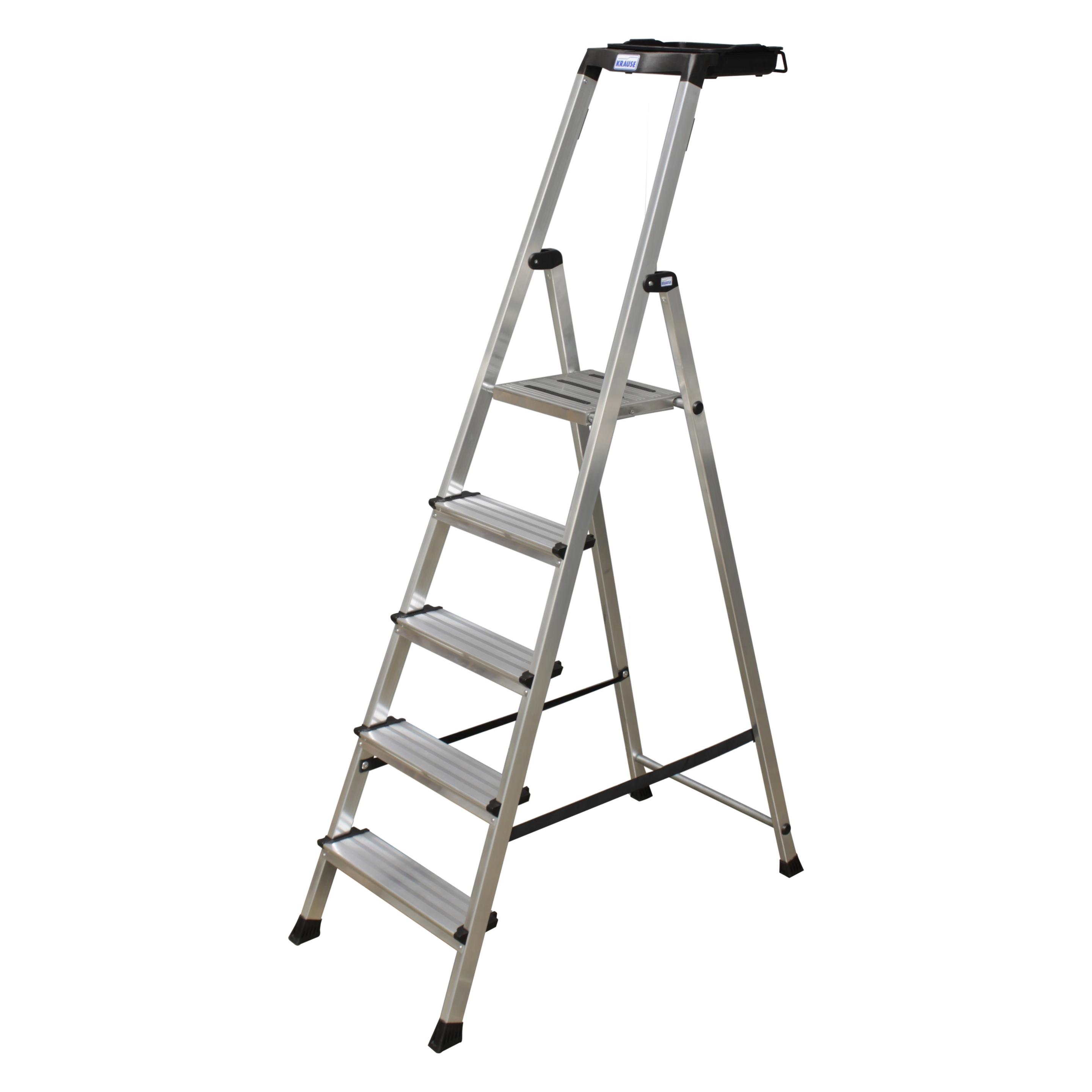 Krause Alu-Stufenstehleiter (Stehleiter, 185 cm) (126535)