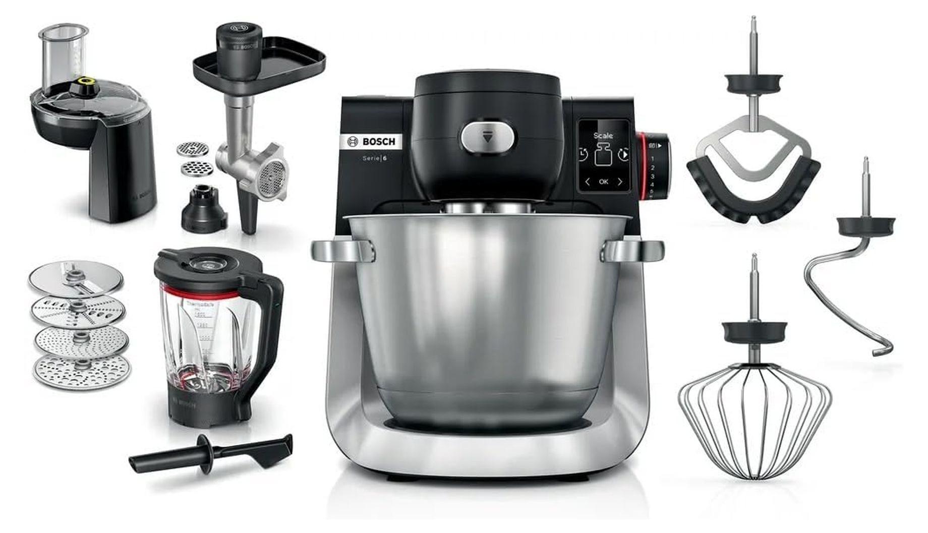 BOSCH MUMS6ZS34 Serie 6 Küchenmaschine Schwarz Gebürsteter Stahl