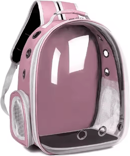 Inspire Picks Space Capsule Transparent Pet Backpack Carrier For Cats & Small Pets pink one Size