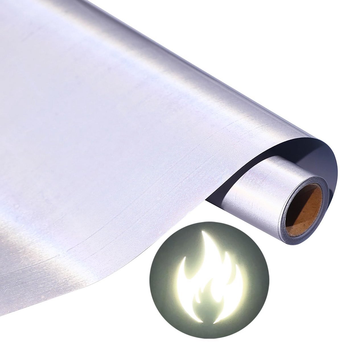 Reflecterende Plotterfolie Lichtgrijs - Warmteoverdracht Vinyl voor Textiel Decoratie - B: 183 cm, H: 305 cm