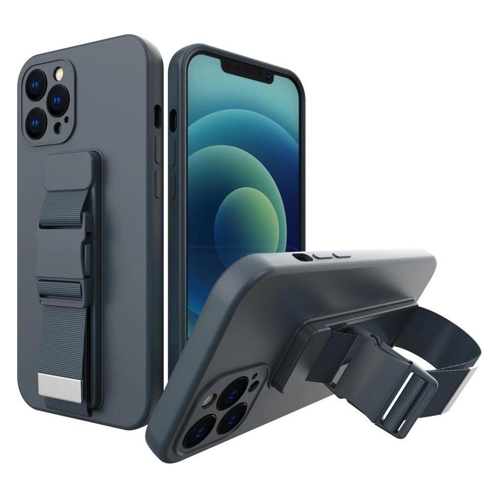Hurtel Rope Case Gel Case mit Lanyard Kette Handtasche Lanyard Xiaomi Redmi 9 Marineblau (1404978613)