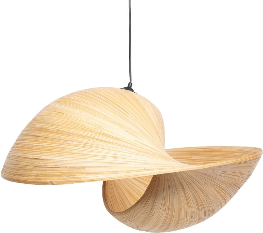HYDILE Suspension en bambou forme coquillage 38x70 Beige 70x38x70cm