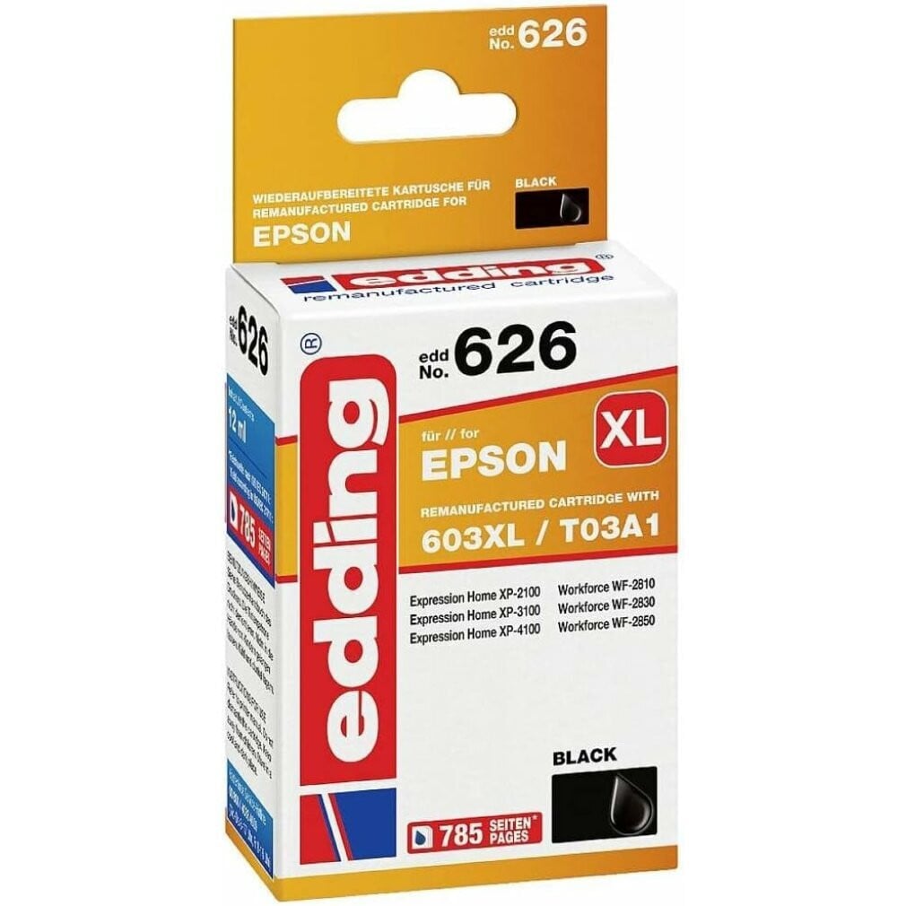 Edding EDD-626 Druckerpatrone compatibel met Epson 603XL zwart