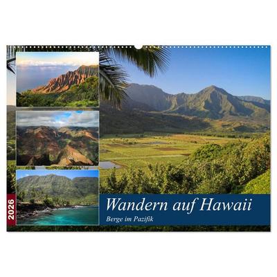 Wandern auf Hawaii - Berge im Pazifik (Wandkalender 2026 DIN A2 quer), CALVENDO Monatskalender