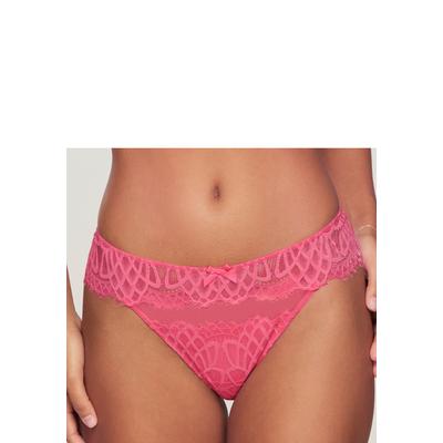 String LASCANA "Cara", Damen, Gr. 44/46, pink, Spitze, Obermaterial: 87% Polyamid, 13% Elasthan, körpernah, Unterhosen String, aus dezent transparenter Spitze, anteilig aus recyceltem Material