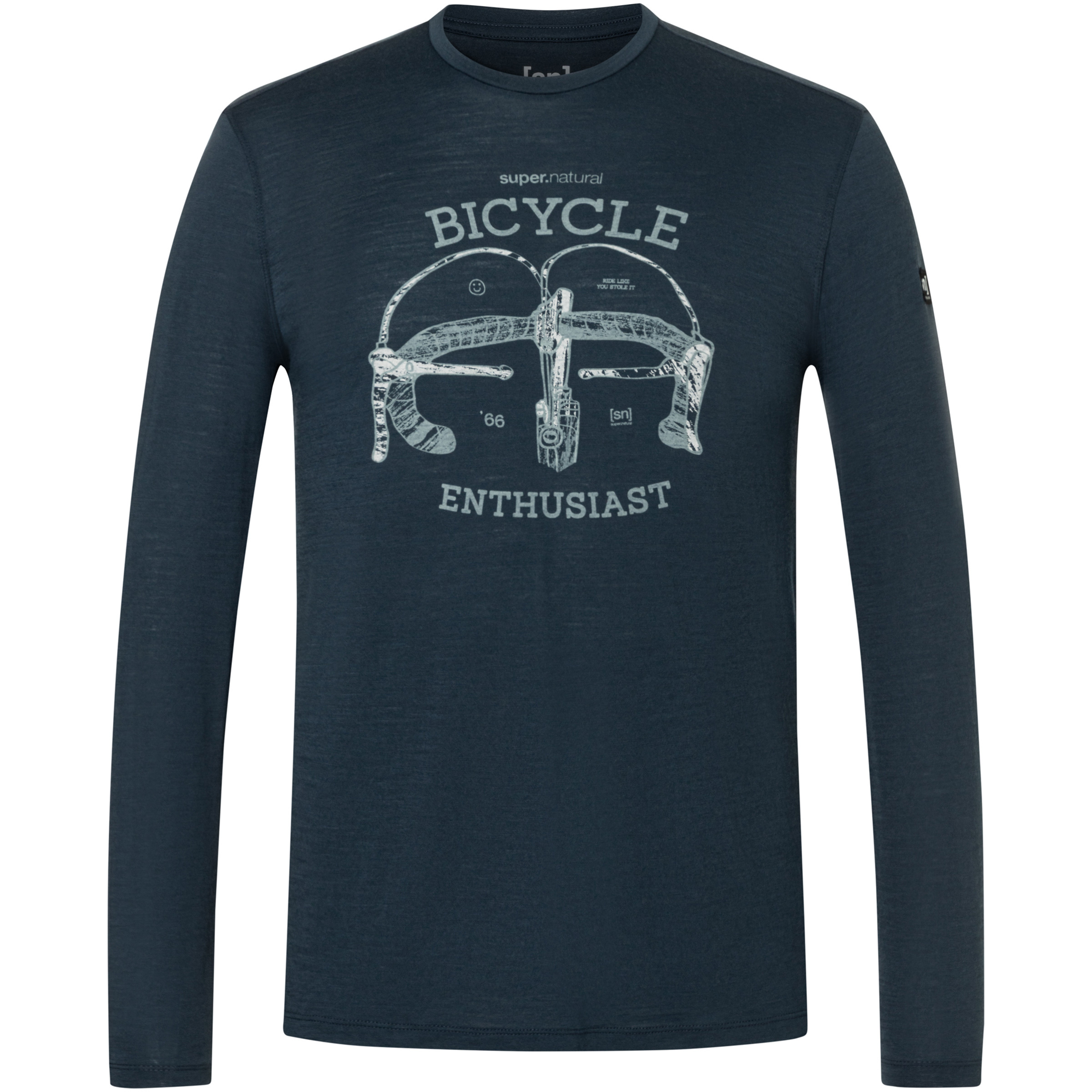 Super.Natural Bike Enthusiast Herren Longsleeves blau Größe XXL Trekking Hautfreundlich Merinowolle