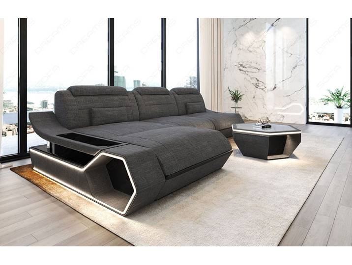 Couch Toscano L-Form in Stoff