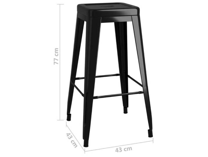 Tabourets de bar - VINGVO - Lot de 2 - Noir - Métal - Empilables