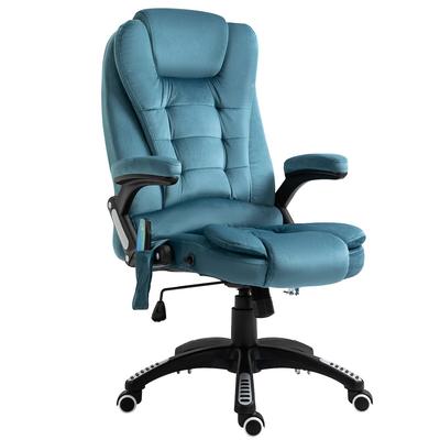 MODFU Bürosessel mit Massage- und Wärmefunktion Blau 120x68x72 cm höhenverstellbar Rückenlehne bis 130 Grad 360 Grad drehbar bis 120 kg