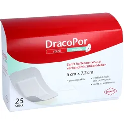 DRACOPOR sensitiv 5x7,2 cm steril m.Silikonkleber