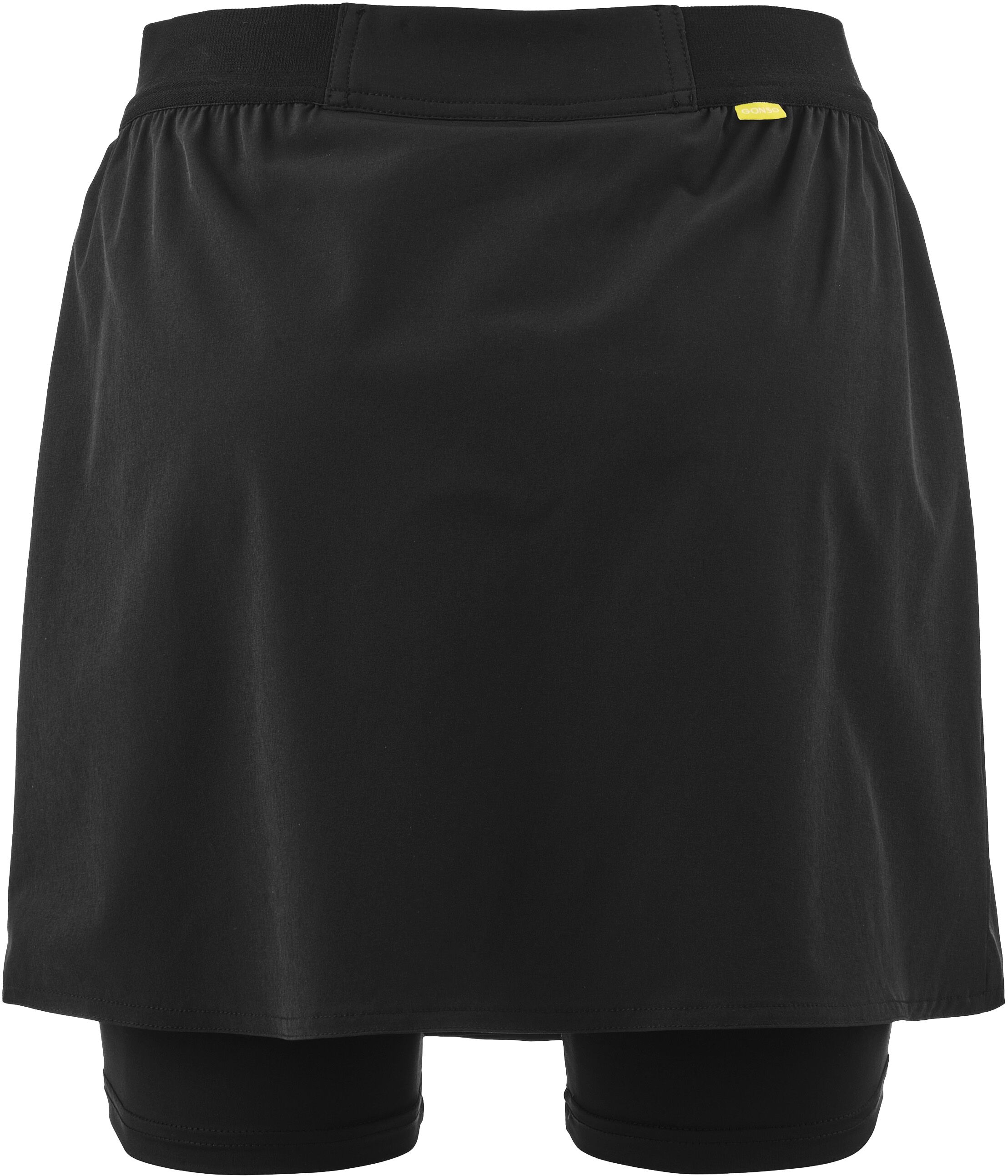 Radhose GONSO "Adventure Skirt W", Damen, Gr. 34, Normalgrössen, schwarz, 92% Polyester, 8% Elastan, Hosen Radhose, Damen Radrock mit Sitzpolster enganliegender Fahrradrock mit Innenhose schwarz 34, Normalgrössen