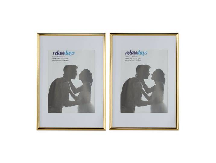 Relaxdays Cadres photo A4 lot de 10 doré