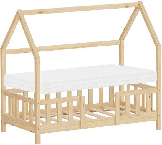 Kinderbett 70x140 cm - aus massivem Kiefernholz - mit Kindersicherung - ideal für einen sicheren Schlaf