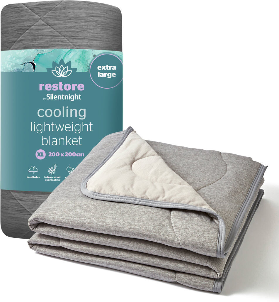 Silentnight Restore Lightweight Cooling Throw Grey 200cm L x 200cm W