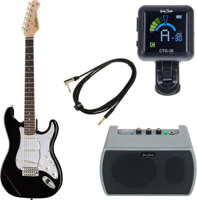 Harley Benton JAMster Guitar ST Bundle Noir haute brillance