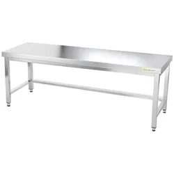Arbeitstisch aus Edelstahl Unterbau 2000 x 500 mm mit PREMIUM / Verstärkung GOLDINOX