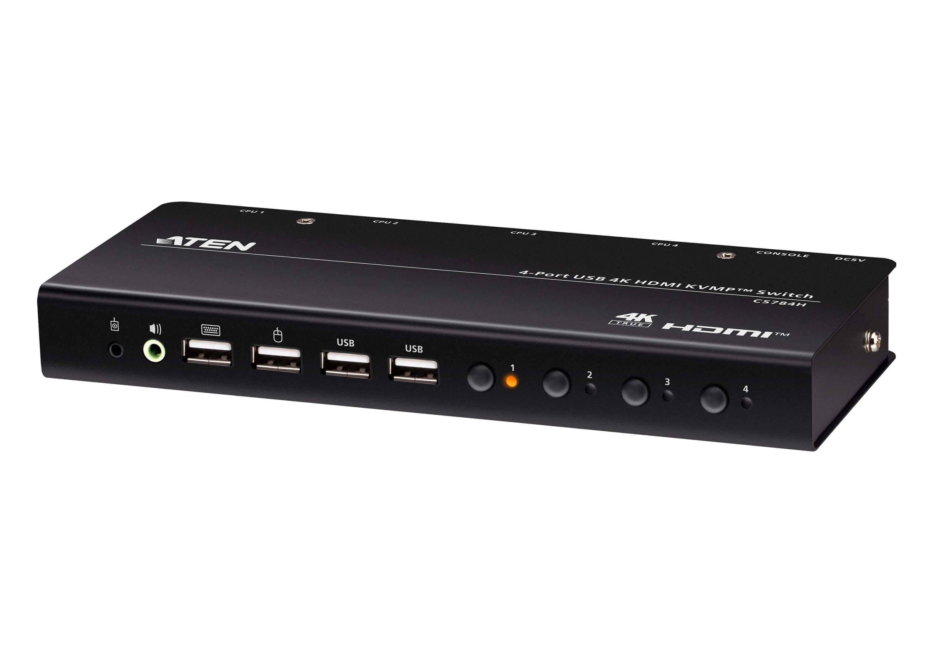 ATEN CS784H Tastatur/Video/Maus (KVM)-Switch Schwarz CS784H-AT-G
