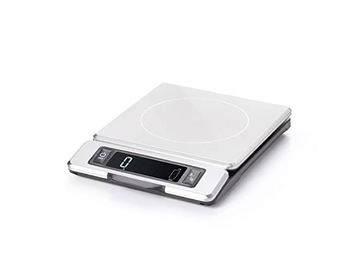 OXO Good Grips 5 kg Edelstahl-Küchenwaage Ausziehbares Display für schattenfreie Anzeige, Leicht ablesbare digitale Zahlen, Kompaktes Design