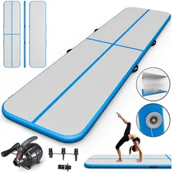 AIRTRACK GYMNASTIKMATTE AKROBATIK-TRAMPOLIN BLAU 500X100X10