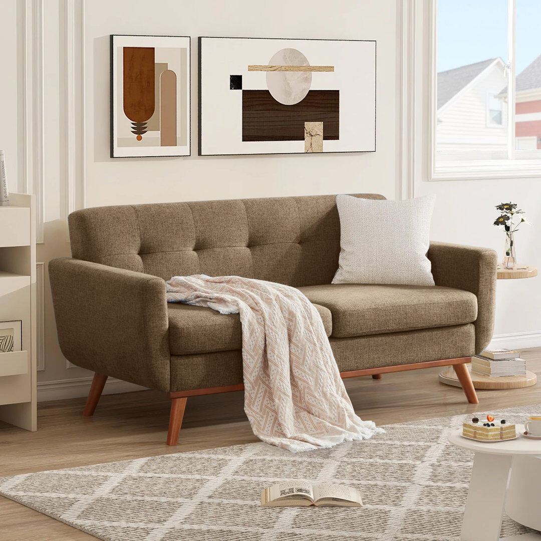 Blue Elephant 167cm 2 Seater Loveseat Brown Lịnen 82cm H X 167.1cm W X 82cm D