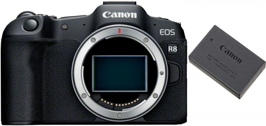 Canon Boîtier EOS R8 + batterie de rechange LP-E17