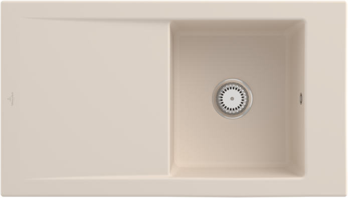 Villeroy und Boch Villeroy & Boch Timeline Einbauspüle 330701FU mit Ablaufgarnitur und Handbetätigung, Ivory