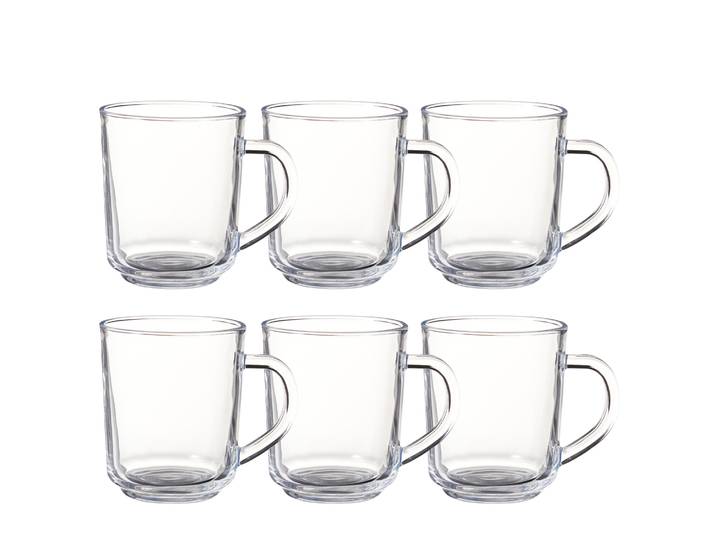 Kaffeeglas Teeglas mit Henkel 6er Set 220 ml