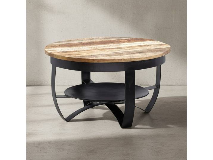 KADIMA DESIGN Couchtisch Kaffeetisch im industriellen Stil mit Metallgestell, Handgefertigt