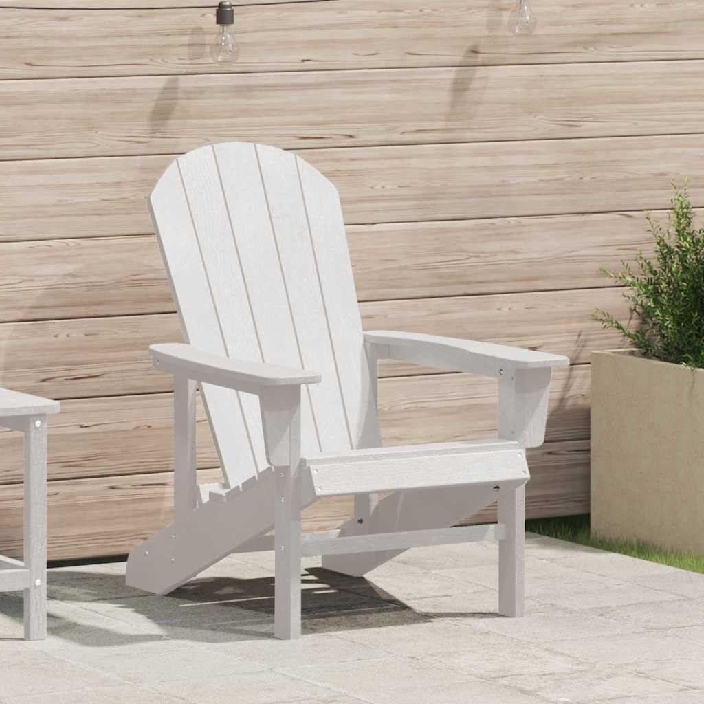Weißer Adirondack-Stuhl aus HDPE für Terrasse und Garten, 82 x 74 x 92 cm