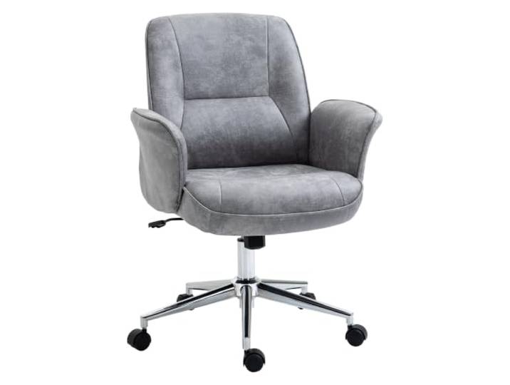 Vinsetto Homeoffice Stuhl Höhenverstellbar bis 120 kg Belastbar Hellgrau