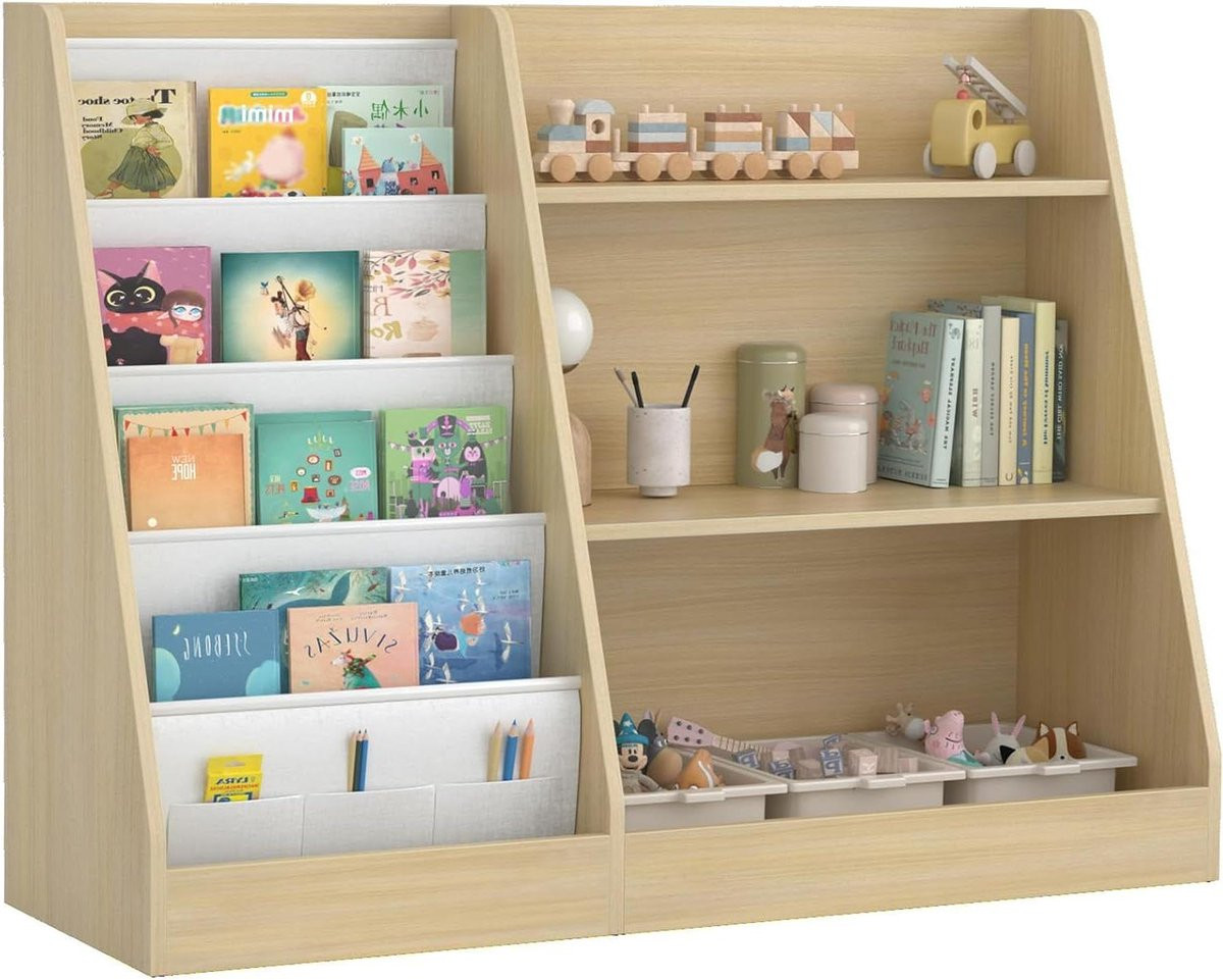 Kinder Boekenrek Eiken - Stabiel Ontwerp - Hoogte: 90 cm